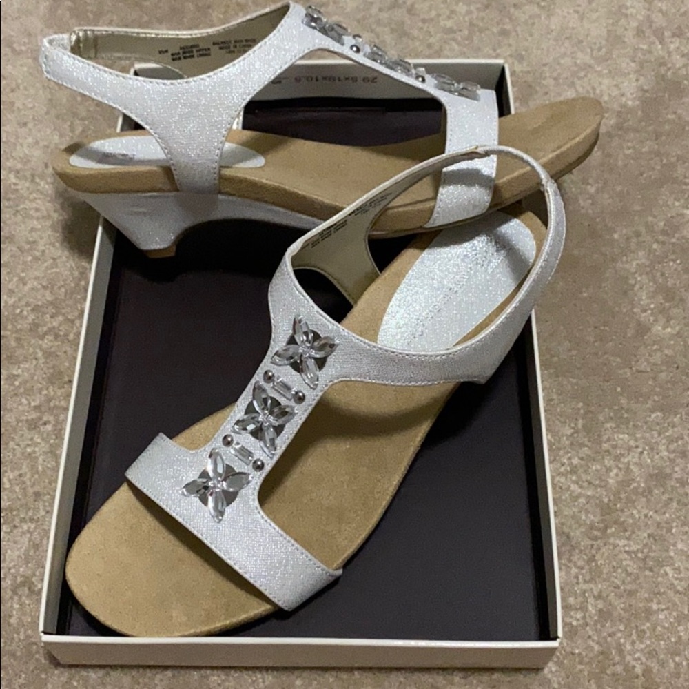Anne Klein White Sandals